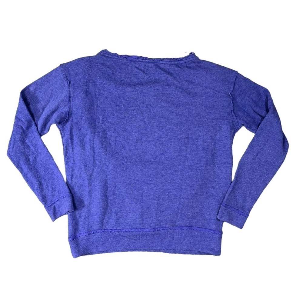 NWT Free People Distressed Draped Blue Violet Pullover Sweater sz XS - Picture 5 of 11